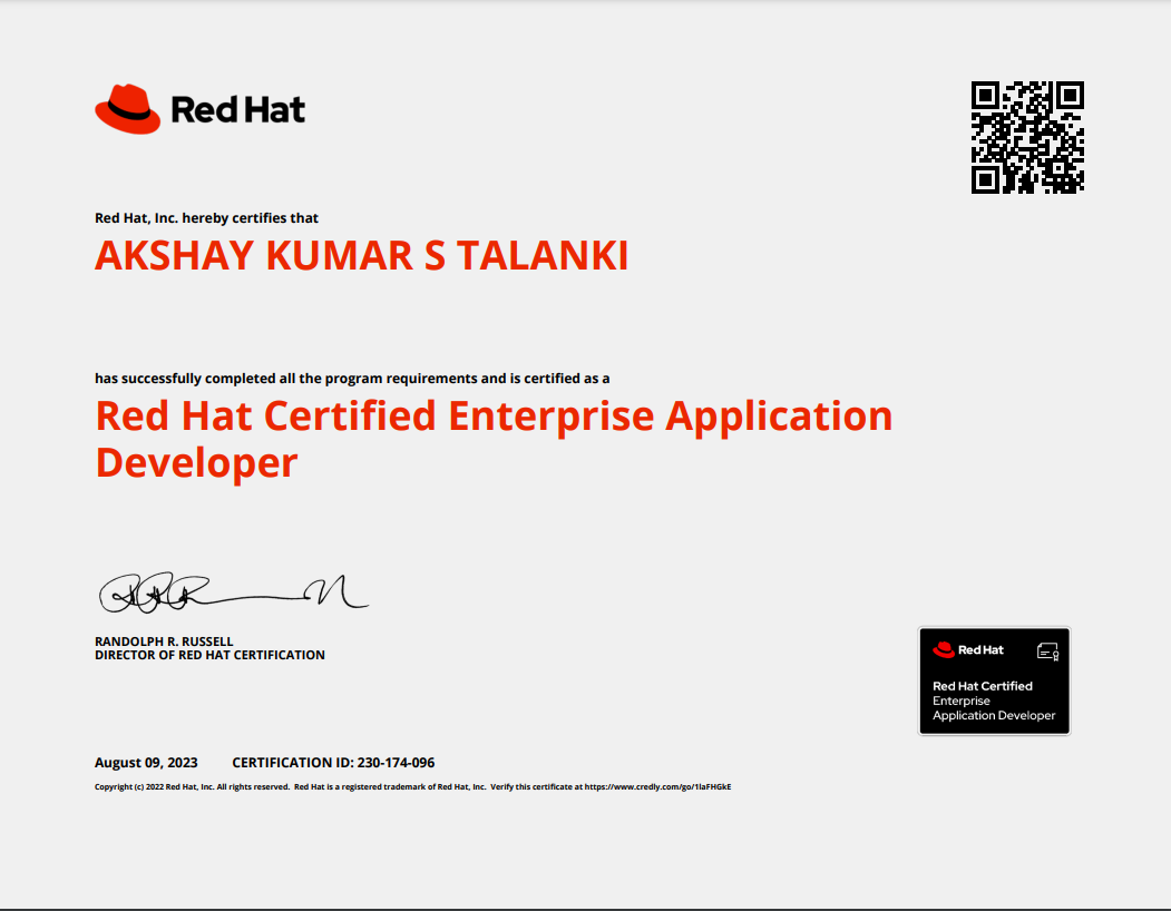 red hat certificate